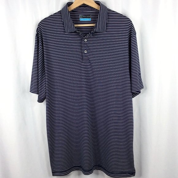 PGA Tour Golf Polo Shirt Mens Size Large Striped Short Sleeve - Picture 1 of 6